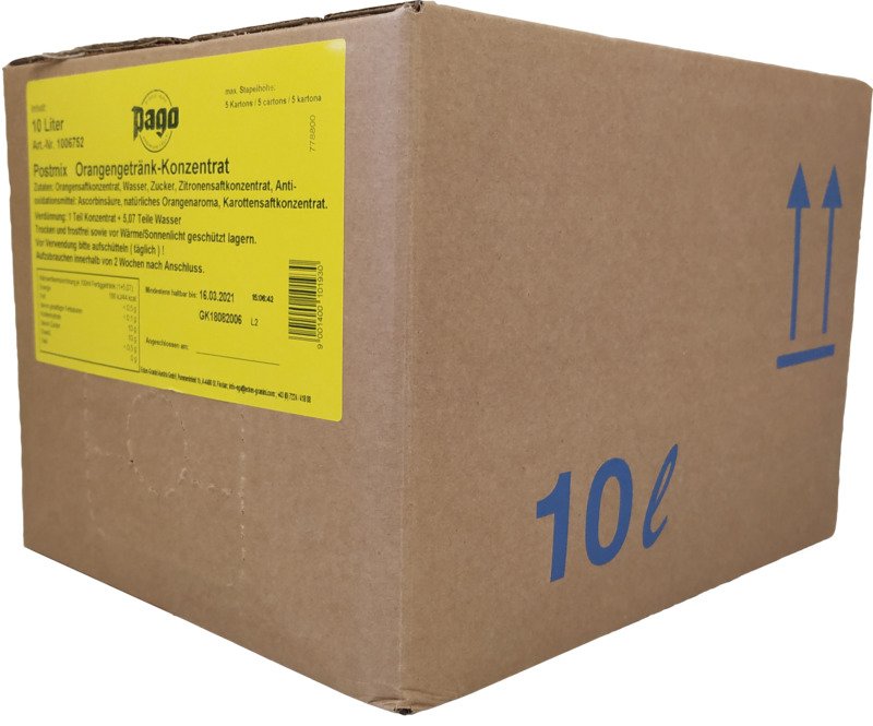 Pago Orange 100% Pom BIB BiB (10 Lt.)